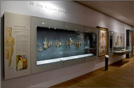 The Cycladic figurines display