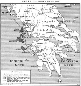 Karte von Griechenland.