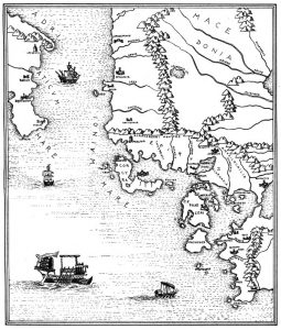 Karte West-Griechenlands von Sophianos (16. Jahrhundert n. Chr.).