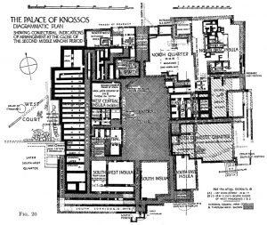 Diagrammatic Plan of the Middle Minoan II Palace at Knossos (from P. of M., I, Fig. 152)