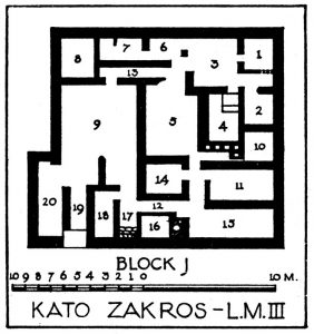 Late Minoan III House at Zakros (after B.S.A., VII, 138)
