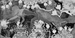 Knossos, Middle Minoan II Fresco Called The ‘Saffron Gatherer; (from Handbook to the Palace of Minos, Pl. XI)