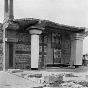 Knossos, the South Propylaeum Partially Restored Showing Reproductions of Cupbearer Fresco